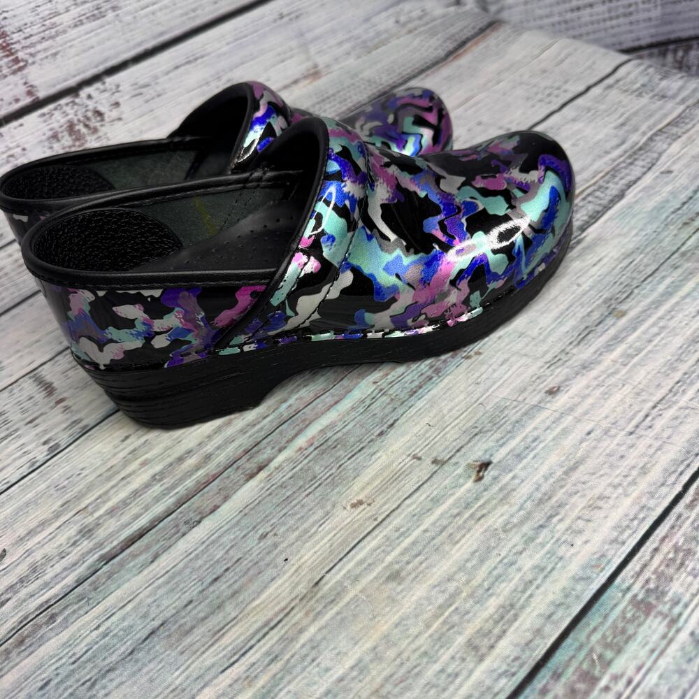 Dansko Professional Patent Leather Clogs Mermaid Slip-On Nursing Shoes 7 - Picture 3 of 5
